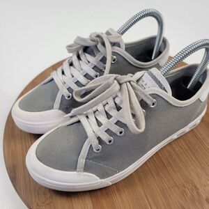 Rag & Bone Gray White Canvas Sneakers Shoe Womens Sz EU 36.5 US 6 Lace Up Low